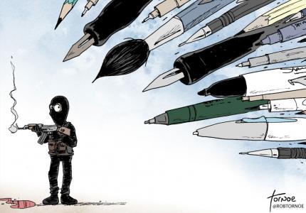 Σκιτσογράφοι από παντού, πενθούν το μακελειό στο "Charlie Hebdo"